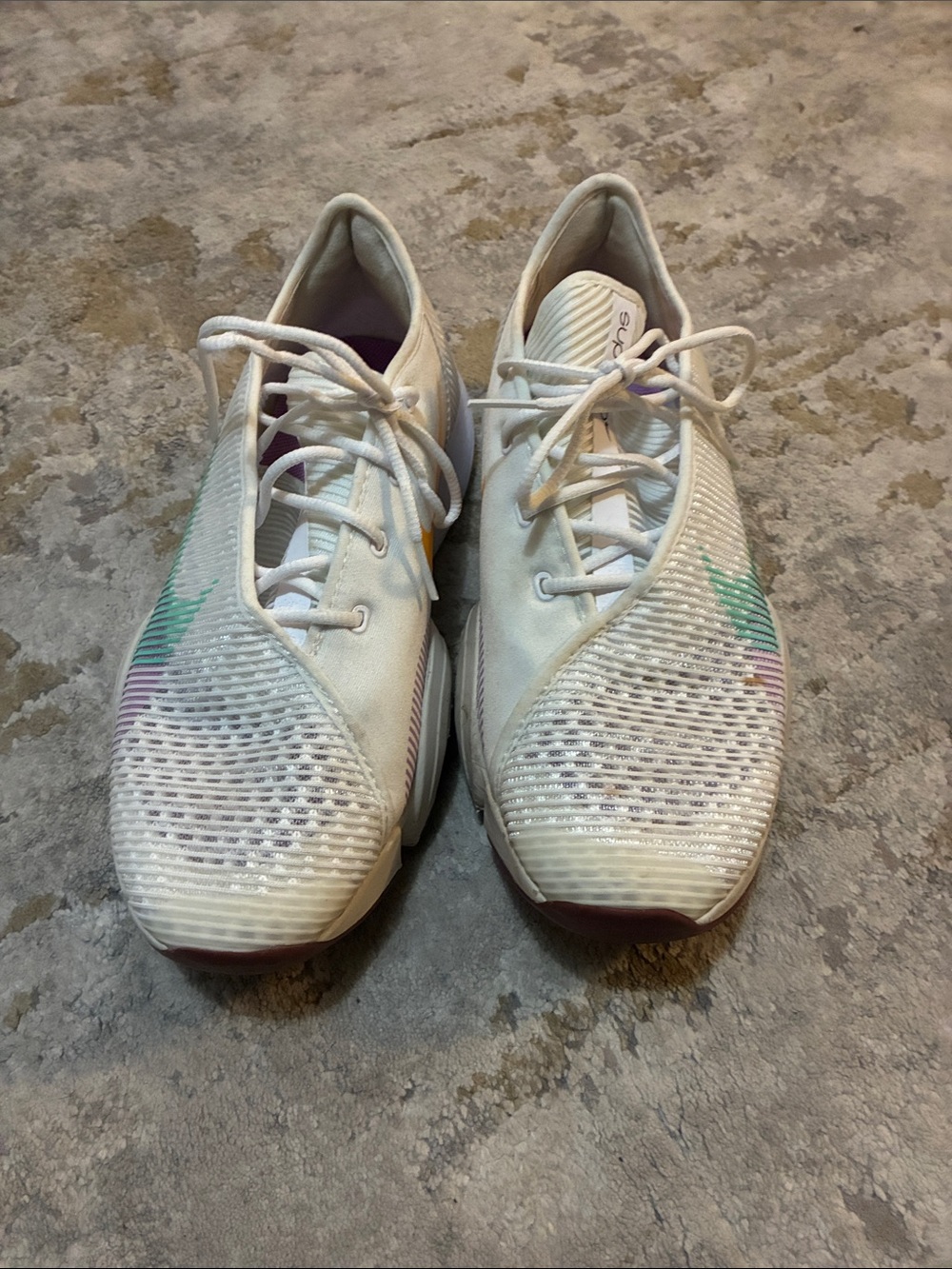 Nike Women's White Training Shoes with Mint and Lavender Accents